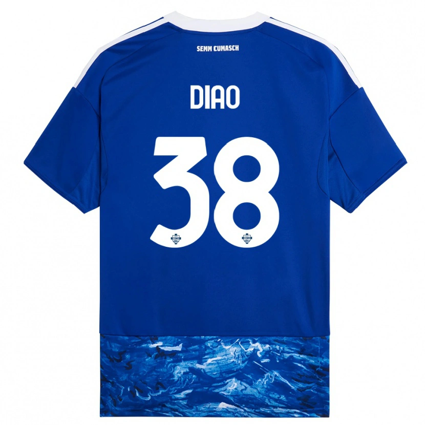 Danxen Męski Assane Diao #38 Niebieski Biały Domowa Koszulka 2025/26 Koszulki Klubowe