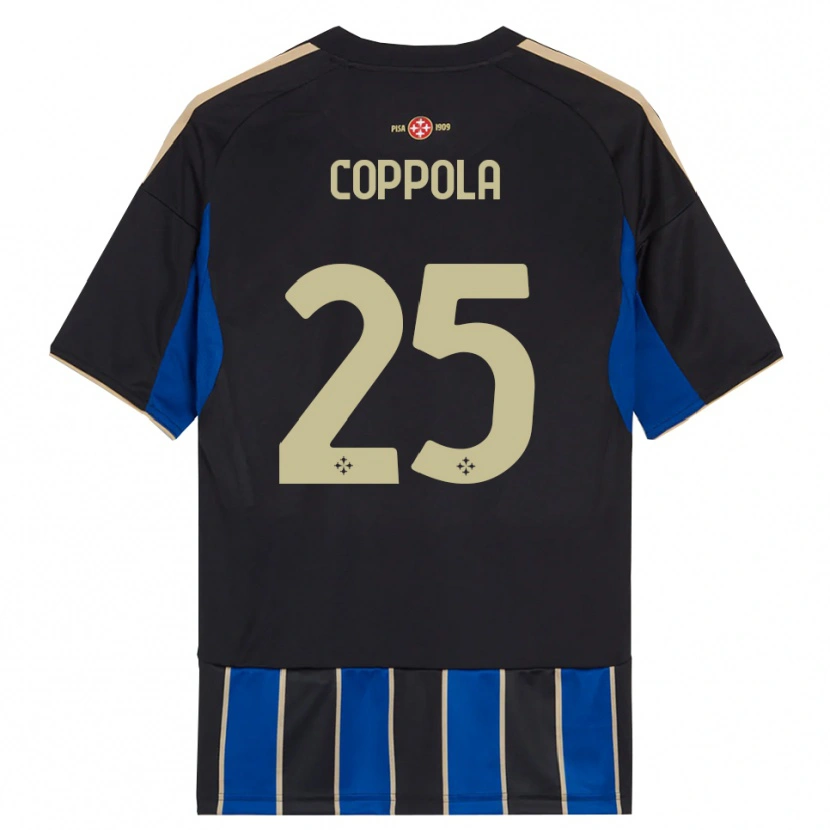 Danxen Męski Francesco Coppola #25 Czarny Niebieski Domowa Koszulka 2025/26 Koszulki Klubowe