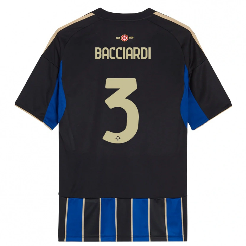Danxen Męski Lorenzo Bacciardi #3 Czarny Niebieski Domowa Koszulka 2025/26 Koszulki Klubowe