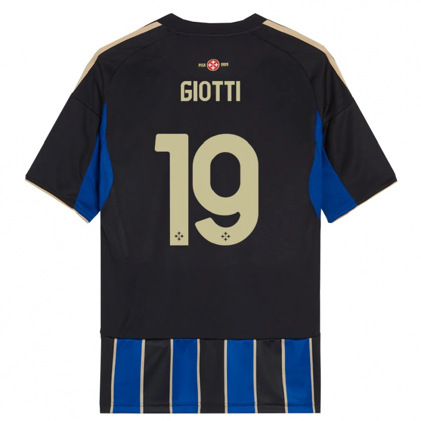 Danxen Męski Emanuele Giotti #19 Czarny Niebieski Domowa Koszulka 2025/26 Koszulki Klubowe