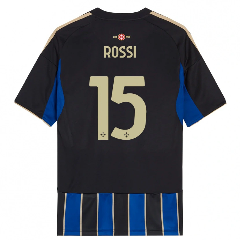 Danxen Męski Jacopo Rossi #15 Czarny Niebieski Domowa Koszulka 2025/26 Koszulki Klubowe