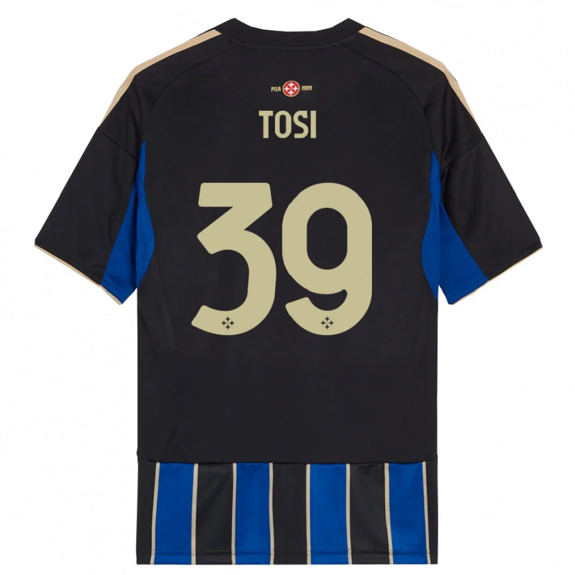 Danxen Męski Lorenzo Tosi #39 Czarny Niebieski Domowa Koszulka 2025/26 Koszulki Klubowe