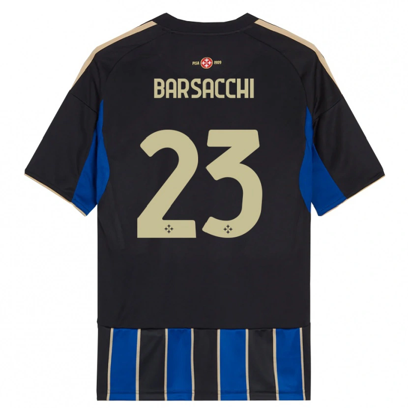 Danxen Męski Cristian Barsacchi #23 Czarny Niebieski Domowa Koszulka 2025/26 Koszulki Klubowe