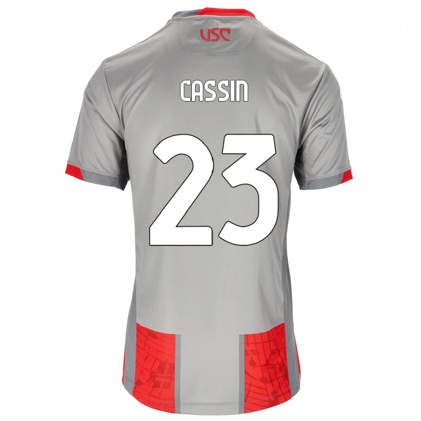 Danxen Męski Marco Cassin #23 Czerwony Szary Domowa Koszulka 2025/26 Koszulki Klubowe