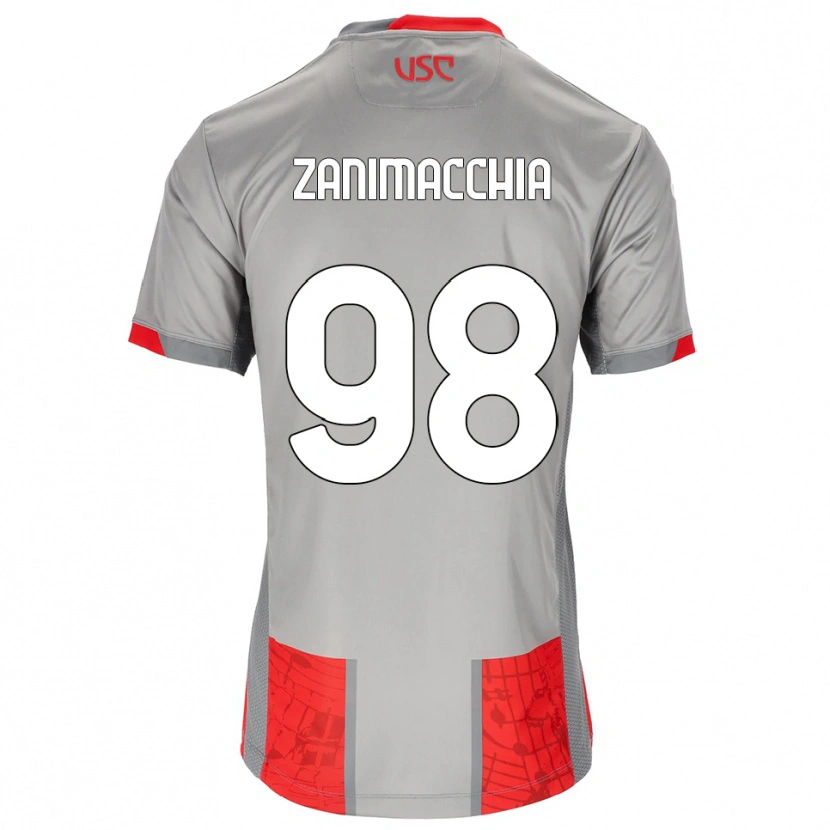 Danxen Męski Luca Zanimacchia #98 Czerwony Szary Domowa Koszulka 2025/26 Koszulki Klubowe
