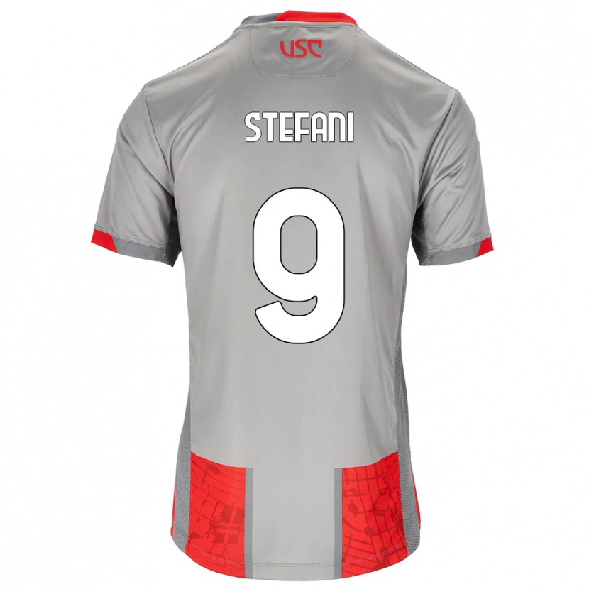 Danxen Męski Christian Stefani #9 Czerwony Szary Domowa Koszulka 2025/26 Koszulki Klubowe