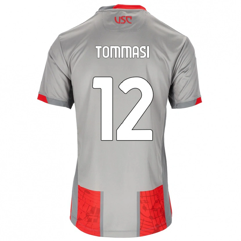 Danxen Męski Francesco Tommasi #12 Czerwony Szary Domowa Koszulka 2025/26 Koszulki Klubowe