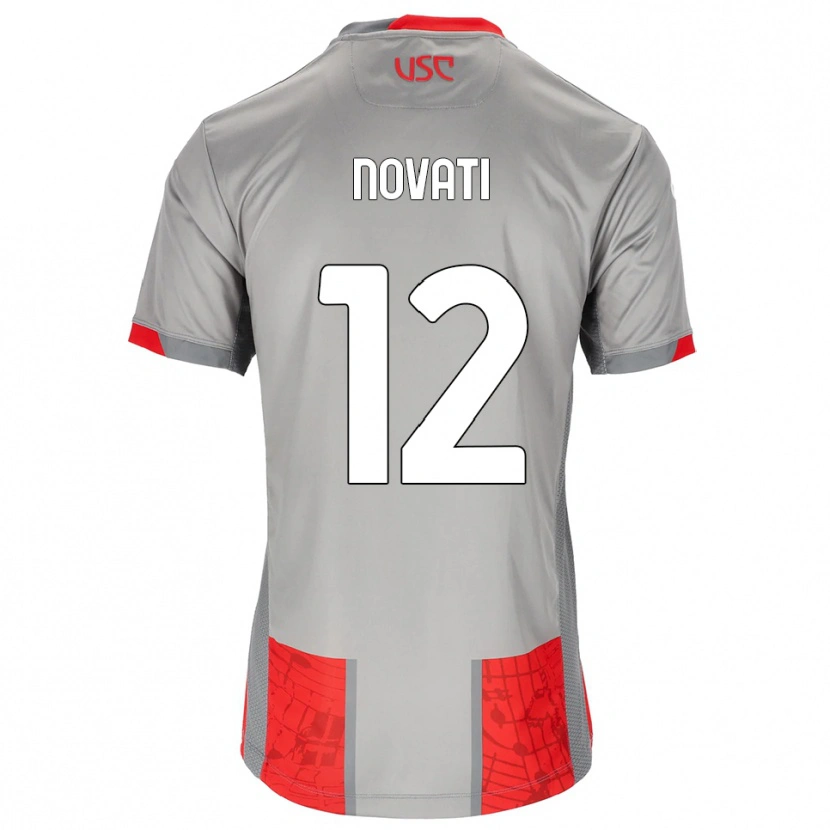 Danxen Męski Lorenzo Novati #12 Czerwony Szary Domowa Koszulka 2025/26 Koszulki Klubowe