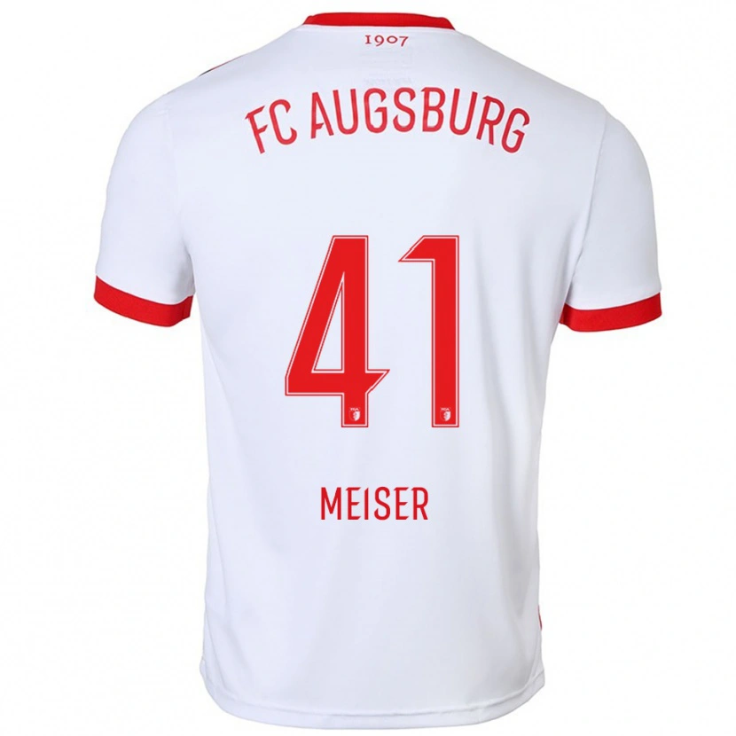 Danxen Męski Felix Meiser #41 Biały Czerwony Domowa Koszulka 2025/26 Koszulki Klubowe