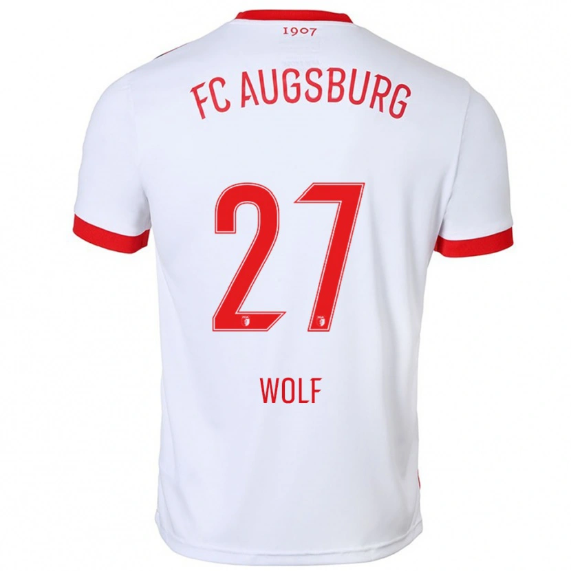 Danxen Męski Marius Wolf #27 Biały Czerwony Domowa Koszulka 2025/26 Koszulki Klubowe