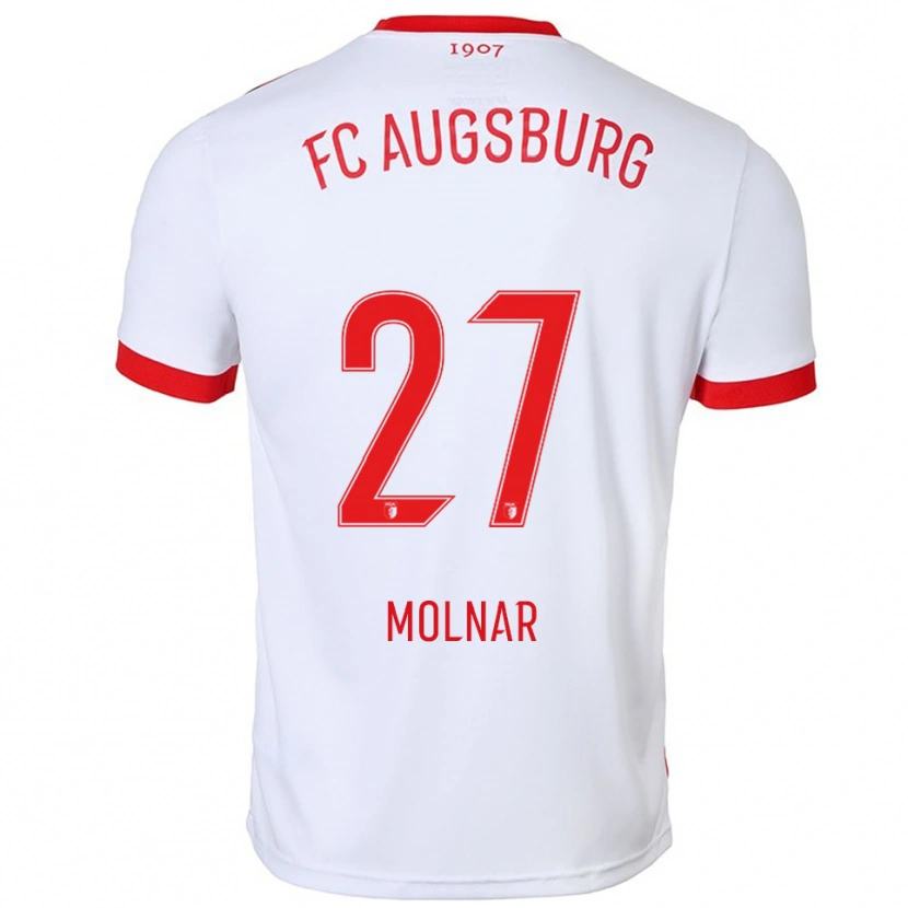 Danxen Męski Lars Molnar #27 Biały Czerwony Domowa Koszulka 2025/26 Koszulki Klubowe