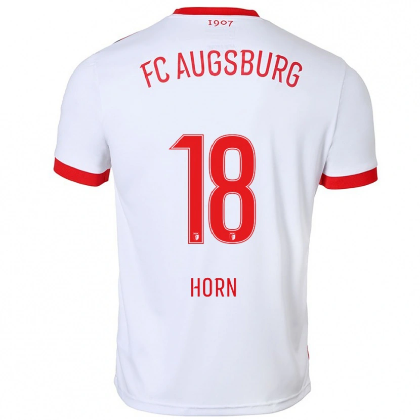 Danxen Męski Tobias Horn #18 Biały Czerwony Domowa Koszulka 2025/26 Koszulki Klubowe