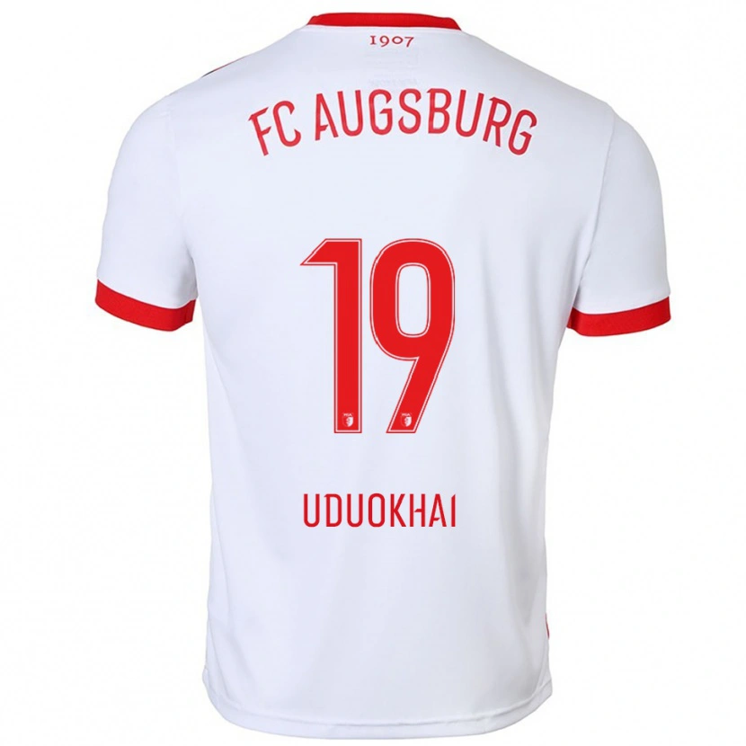 Danxen Męski Felix Uduokhai #19 Biały Czerwony Domowa Koszulka 2025/26 Koszulki Klubowe
