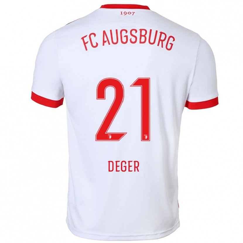 Danxen Męski David Deger #21 Biały Czerwony Domowa Koszulka 2025/26 Koszulki Klubowe