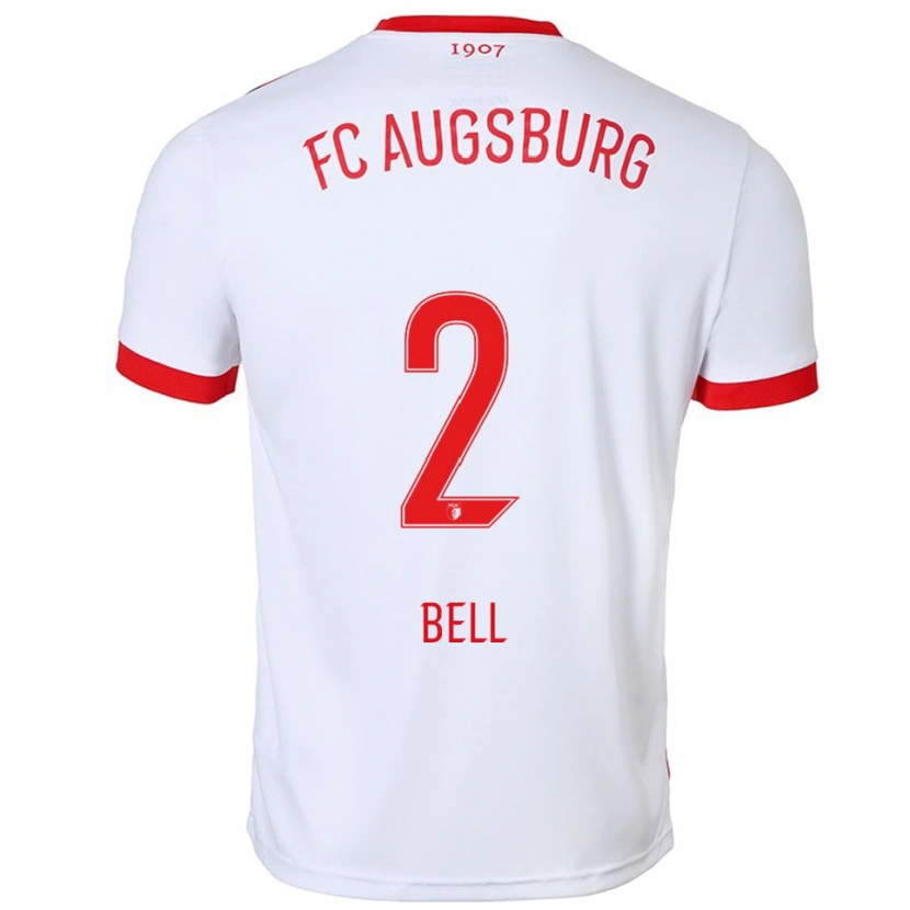 Danxen Męski Julian Bell #2 Biały Czerwony Domowa Koszulka 2025/26 Koszulki Klubowe