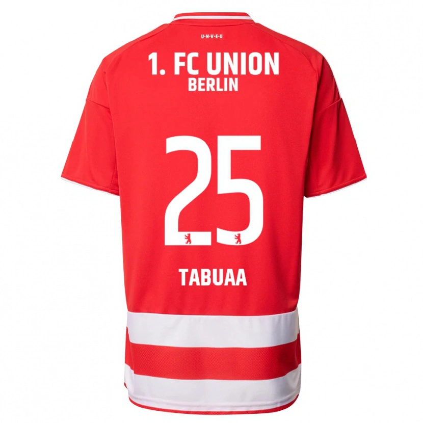 Danxen Męski Stephen Tabuaa #25 Czerwony Biały Domowa Koszulka 2025/26 Koszulki Klubowe