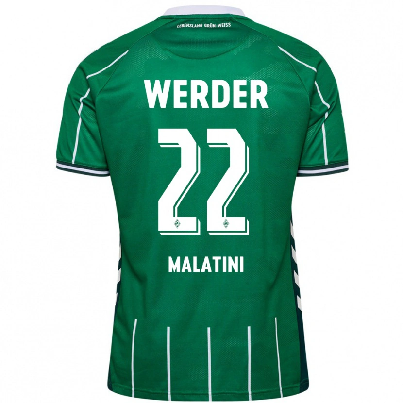 Danxen Męski Julián Malatini #22 Zielony Biały Domowa Koszulka 2025/26 Koszulki Klubowe