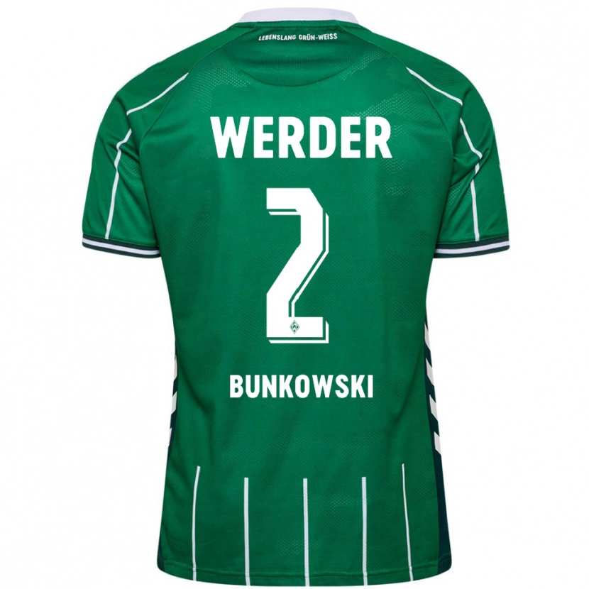 Danxen Męski Paul Bunkowski #2 Zielony Biały Domowa Koszulka 2025/26 Koszulki Klubowe