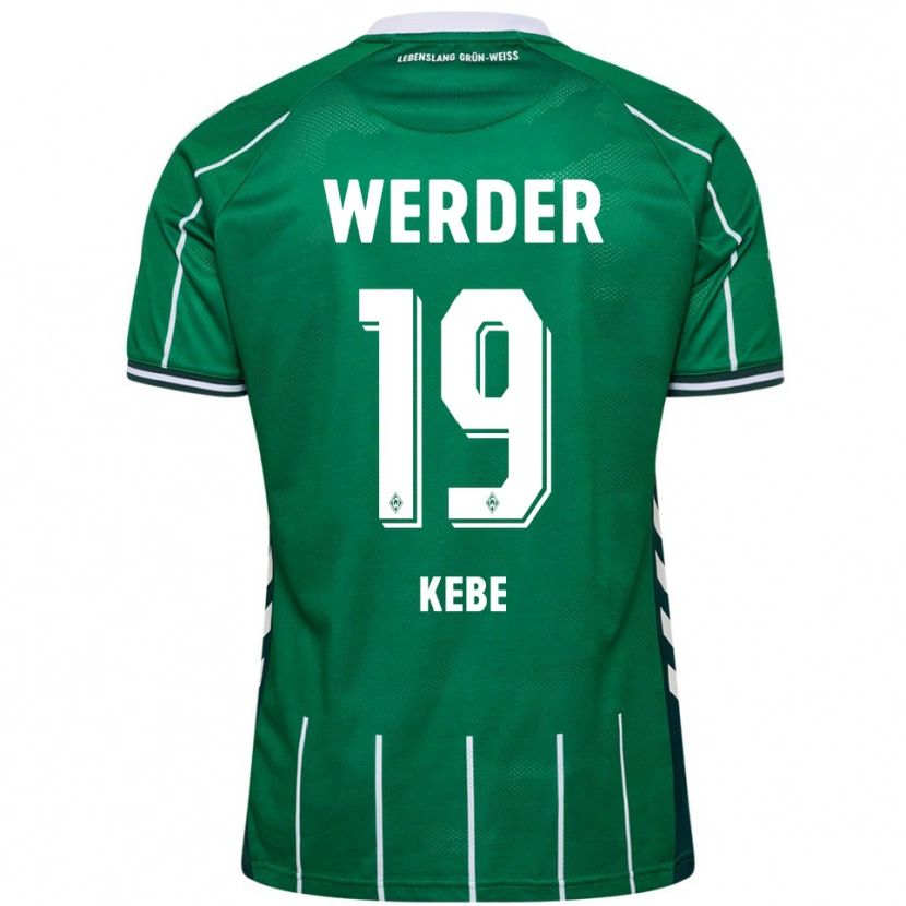 Danxen Męski David Kébé #19 Zielony Biały Domowa Koszulka 2025/26 Koszulki Klubowe