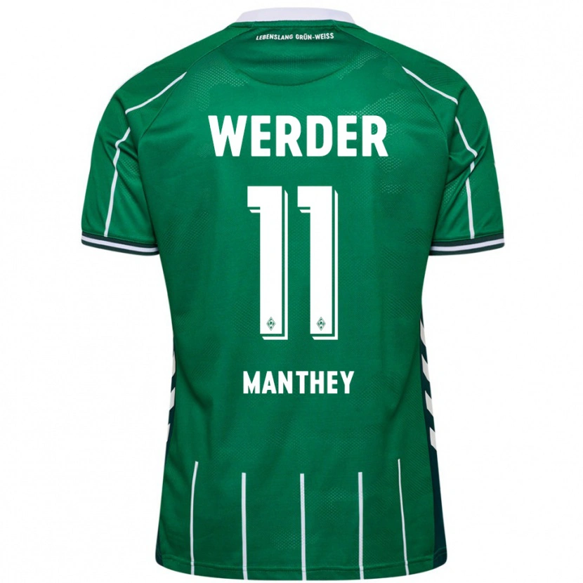 Danxen Męski Kevin Manthey #11 Zielony Biały Domowa Koszulka 2025/26 Koszulki Klubowe
