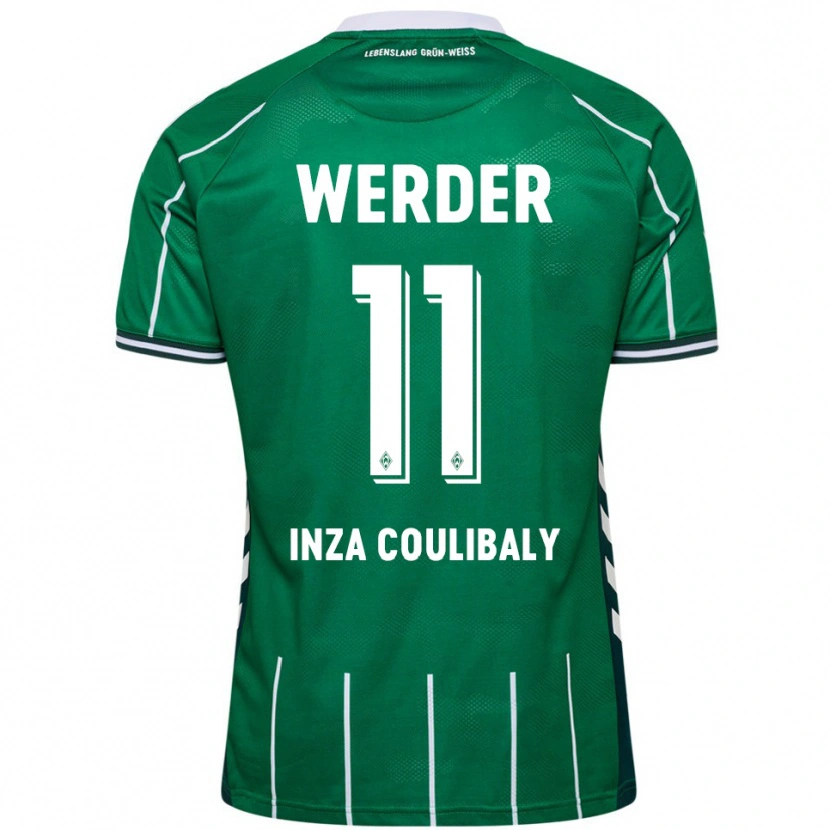 Danxen Męski Ben Inza Coulibaly #11 Zielony Biały Domowa Koszulka 2025/26 Koszulki Klubowe