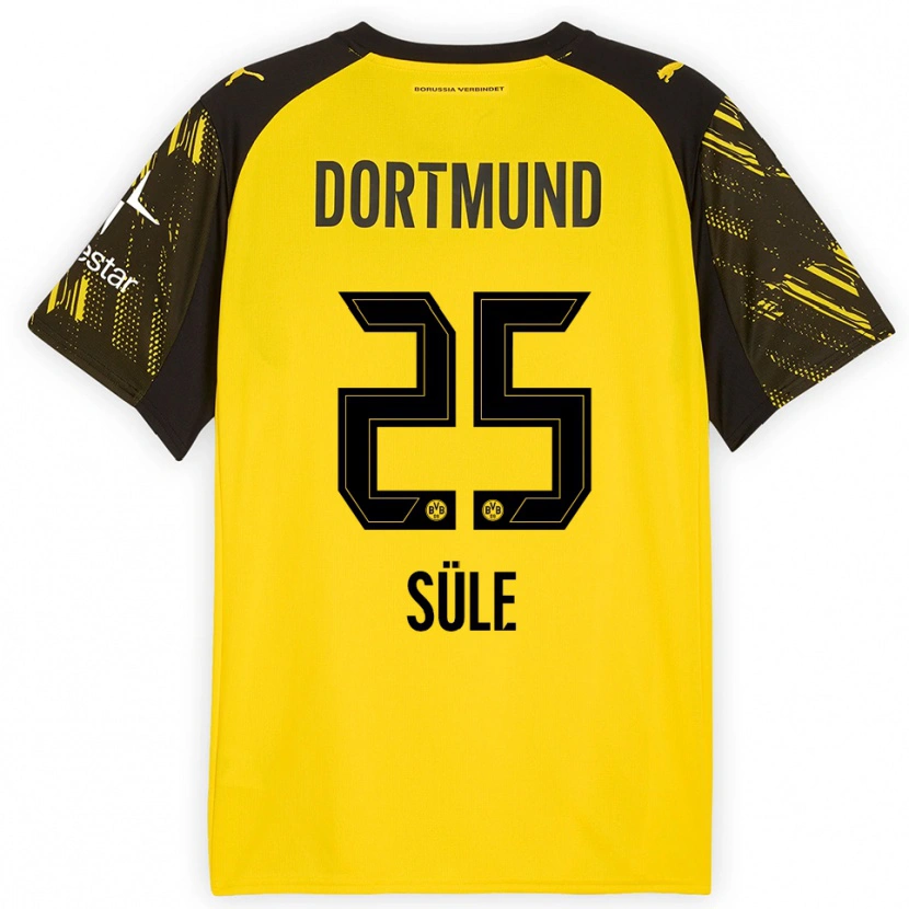 Danxen Męski Niklas Süle #25 Żółty Czarny Domowa Koszulka 2025/26 Koszulki Klubowe