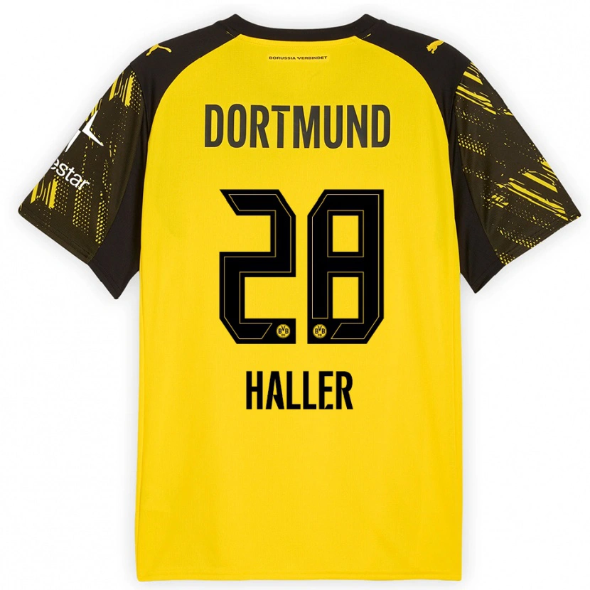 Danxen Męski Sébastien Haller #28 Żółty Czarny Domowa Koszulka 2025/26 Koszulki Klubowe