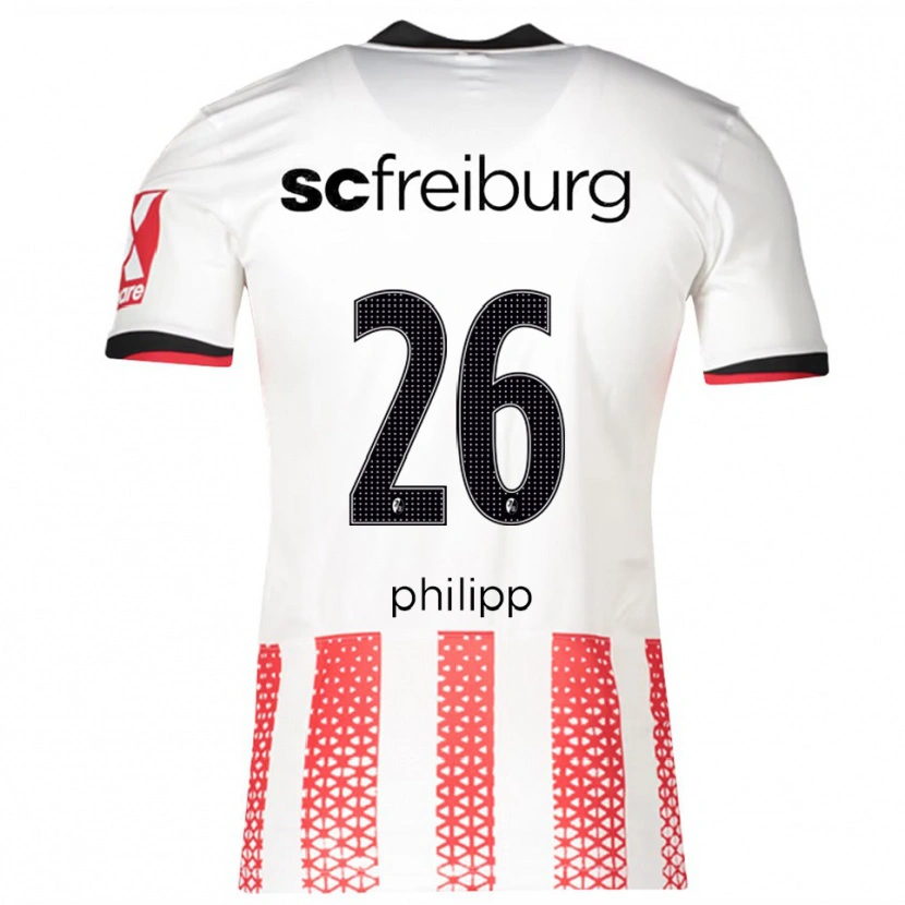 Danxen Męski Maximilian Philipp #26 Biały Czerwony Domowa Koszulka 2025/26 Koszulki Klubowe