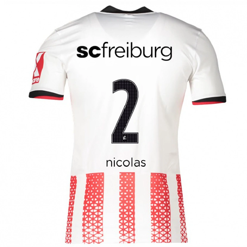 Danxen Męski Nicolas Schnerring #2 Biały Czerwony Domowa Koszulka 2025/26 Koszulki Klubowe