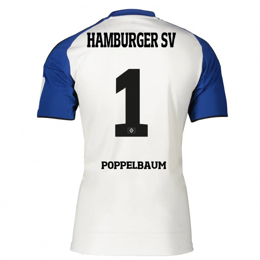 Danxen Męski Colin Poppelbaum #1 Biały Niebieski Domowa Koszulka 2025/26 Koszulki Klubowe