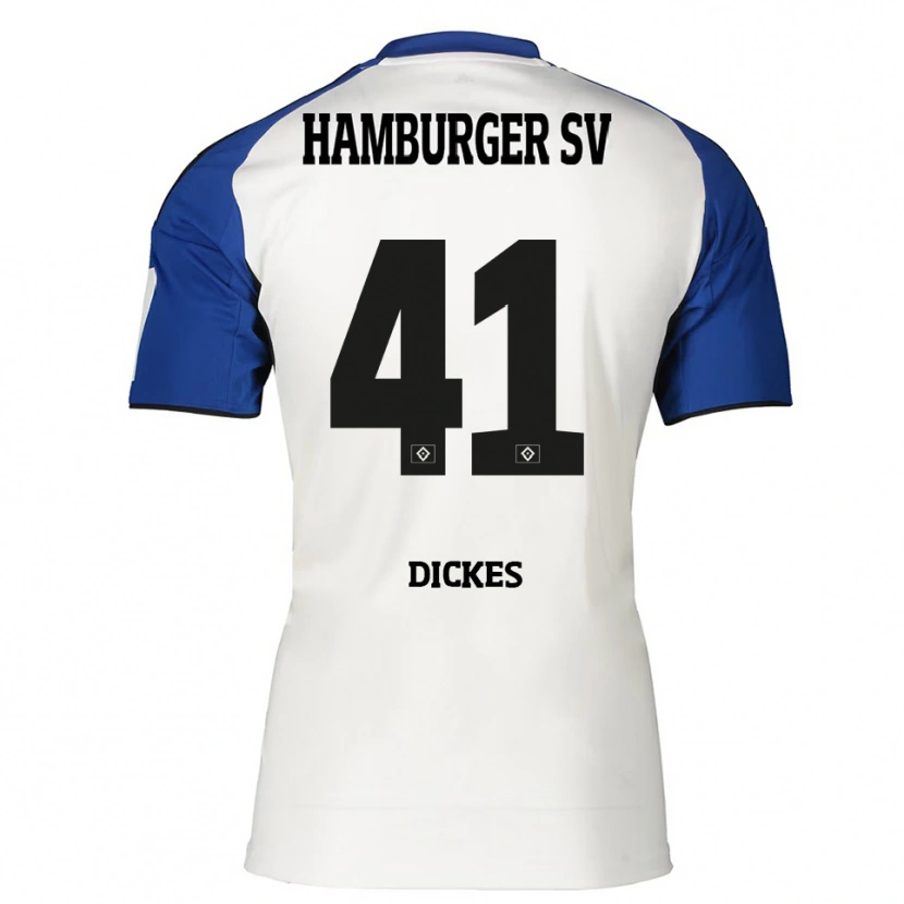 Danxen Męski Fernando Dickes #41 Biały Niebieski Domowa Koszulka 2025/26 Koszulki Klubowe