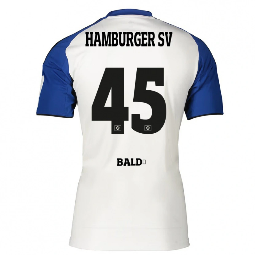 Danxen Męski Fabio Baldé #45 Biały Niebieski Domowa Koszulka 2025/26 Koszulki Klubowe