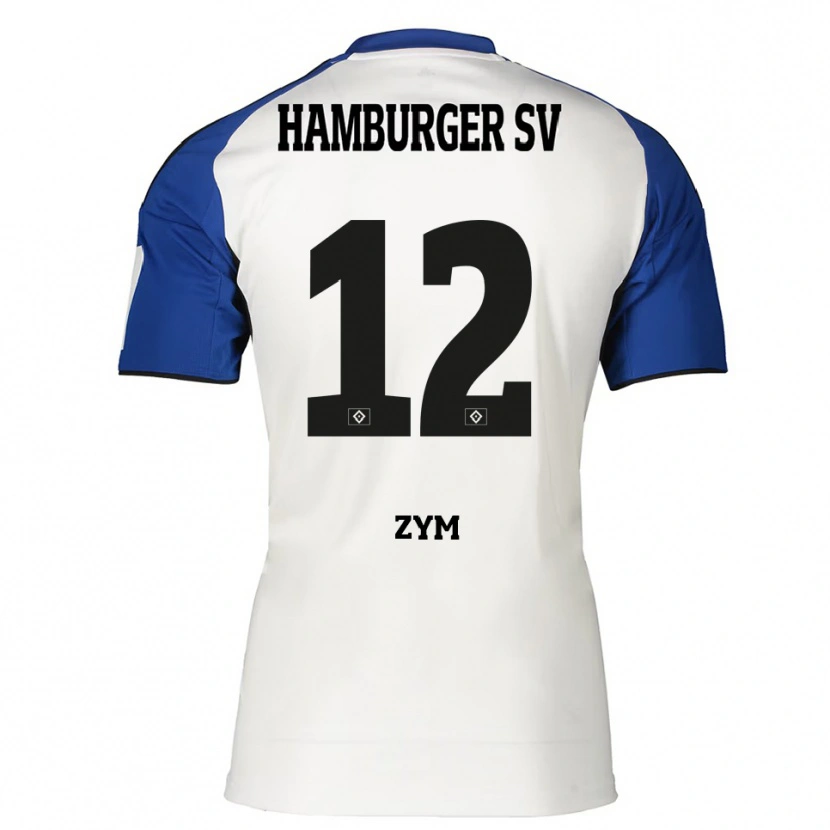 Danxen Męski Marcel Zym #12 Biały Niebieski Domowa Koszulka 2025/26 Koszulki Klubowe