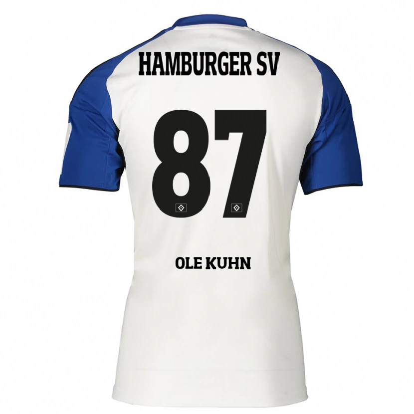 Danxen Męski Niklas Ole Kühn #87 Biały Niebieski Domowa Koszulka 2025/26 Koszulki Klubowe