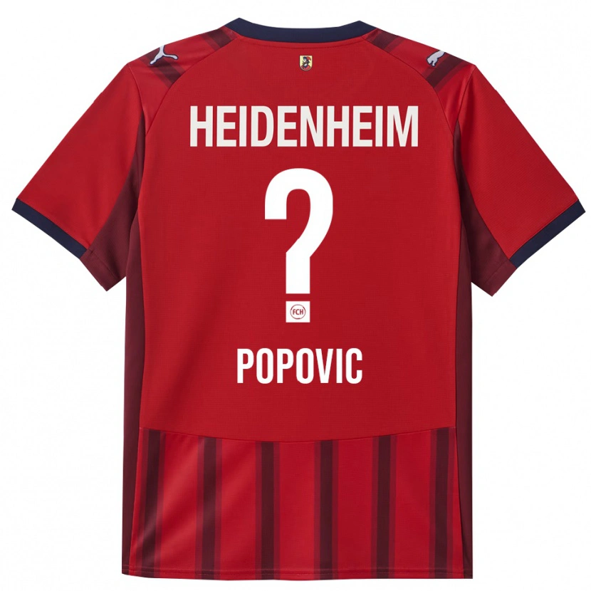 Danxen Męski Timon Popovic #0 Czerwony Granatowy Domowa Koszulka 2025/26 Koszulki Klubowe
