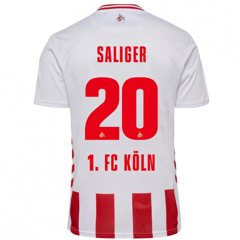 Danxen Męski Jonas Saliger #20 Biały Czerwony Domowa Koszulka 2025/26 Koszulki Klubowe