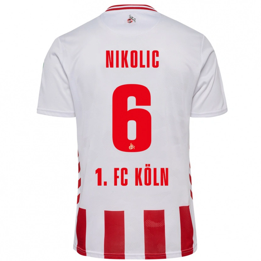 Danxen Męski Milan Nikolic #6 Biały Czerwony Domowa Koszulka 2025/26 Koszulki Klubowe