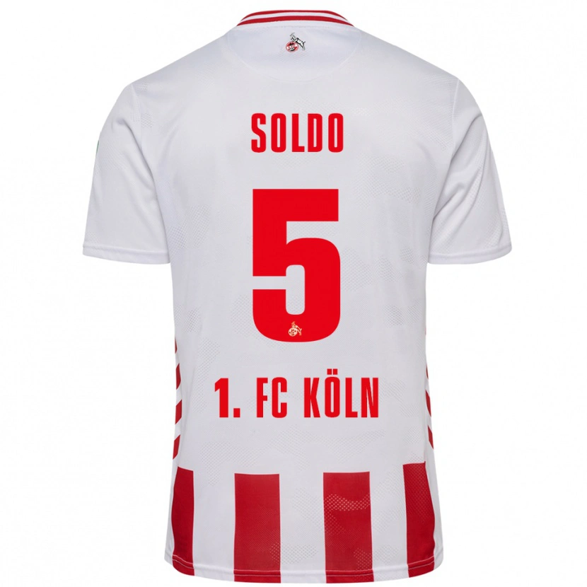 Danxen Męski Nikola Soldo #5 Biały Czerwony Domowa Koszulka 2025/26 Koszulki Klubowe
