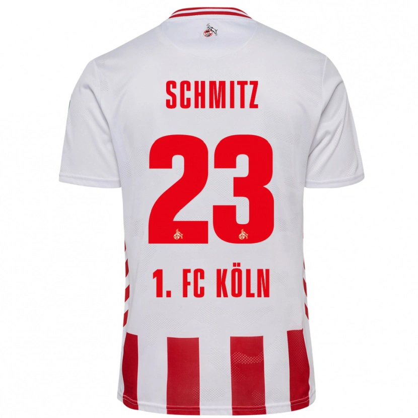 Danxen Męski Timo Schmitz #23 Biały Czerwony Domowa Koszulka 2025/26 Koszulki Klubowe