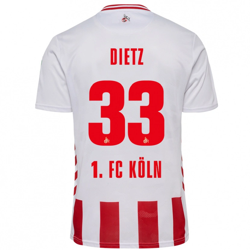 Danxen Męski Florian Dietz #33 Biały Czerwony Domowa Koszulka 2025/26 Koszulki Klubowe