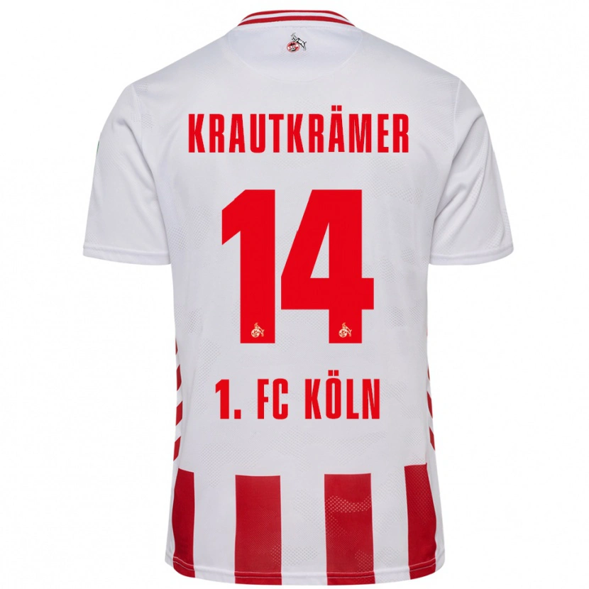Danxen Męski Jakob Krautkrämer #14 Biały Czerwony Domowa Koszulka 2025/26 Koszulki Klubowe