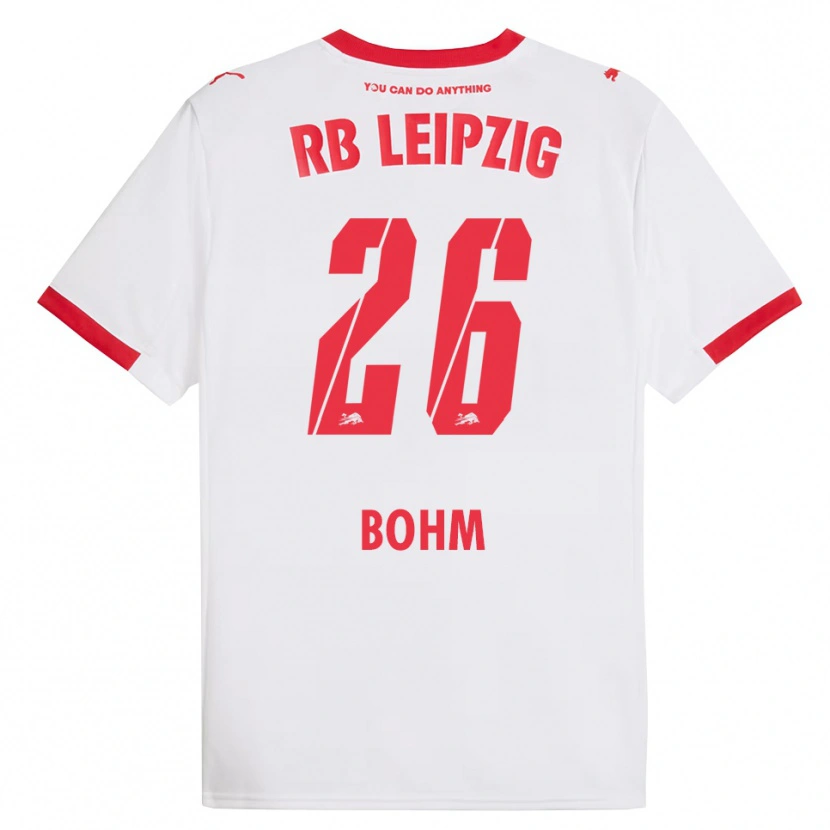 Danxen Męski Pepe Böhm #26 Biały Czerwony Domowa Koszulka 2025/26 Koszulki Klubowe