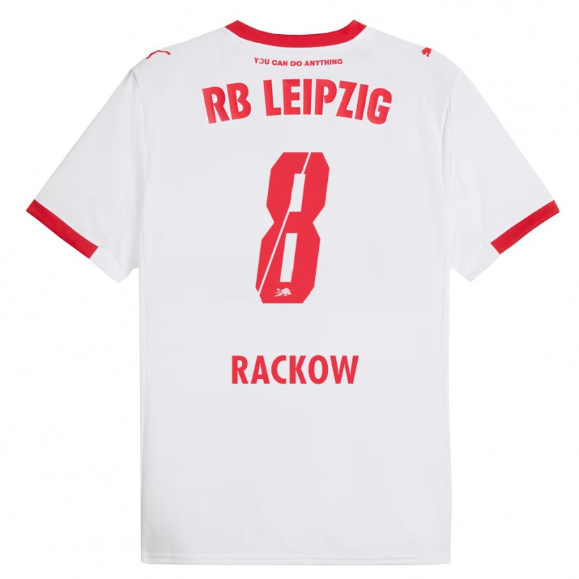 Danxen Męski Gianna Rackow #8 Biały Czerwony Domowa Koszulka 2025/26 Koszulki Klubowe