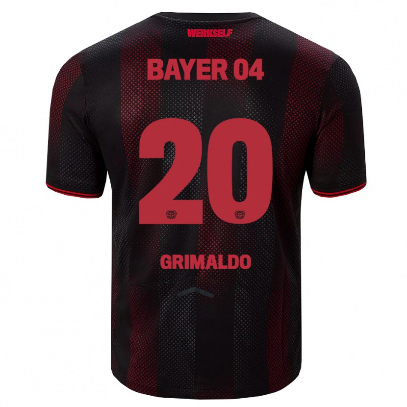 Danxen Męski Alejandro Grimaldo #20 Czarny Czerwony Domowa Koszulka 2025/26 Koszulki Klubowe