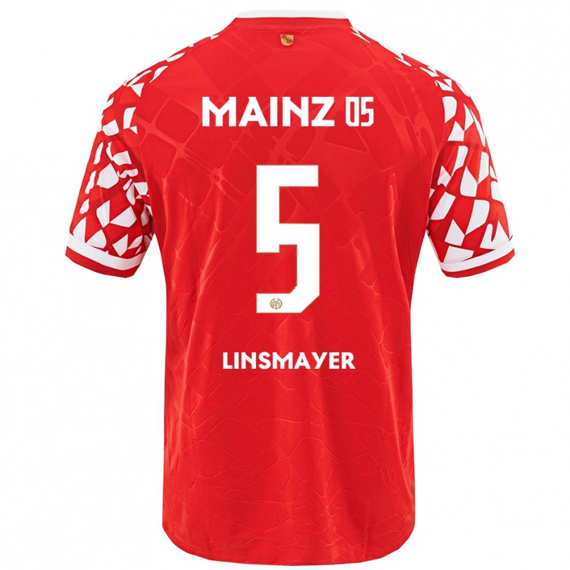 Danxen Męski Denis Linsmayer #5 Czerwony Biały Domowa Koszulka 2025/26 Koszulki Klubowe