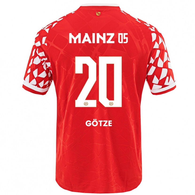 Danxen Męski Justus Götze #20 Czerwony Biały Domowa Koszulka 2025/26 Koszulki Klubowe