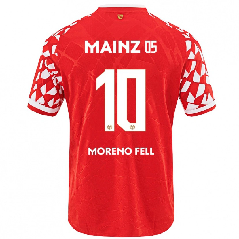 Danxen Męski Fabio Moreno Fell #10 Czerwony Biały Domowa Koszulka 2025/26 Koszulki Klubowe
