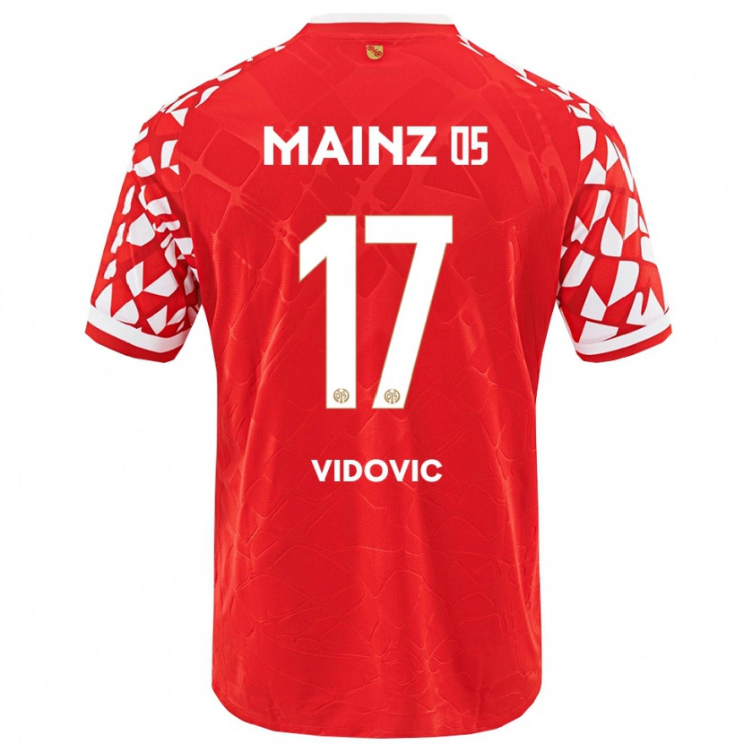 Danxen Męski Gabriel Vidovic #17 Czerwony Biały Domowa Koszulka 2025/26 Koszulki Klubowe