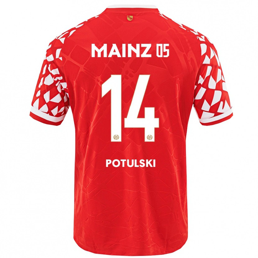 Danxen Męski Kacper Potulski #14 Czerwony Biały Domowa Koszulka 2025/26 Koszulki Klubowe
