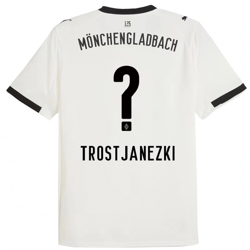 Danxen Męski Noel Trostjanezki #0 Biały Czarny Domowa Koszulka 2025/26 Koszulki Klubowe